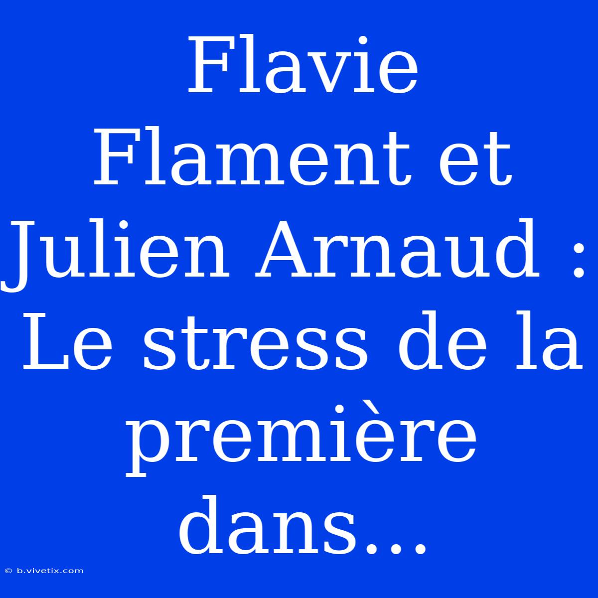 Flavie Flament Et Julien Arnaud : Le Stress De La Première Dans... 