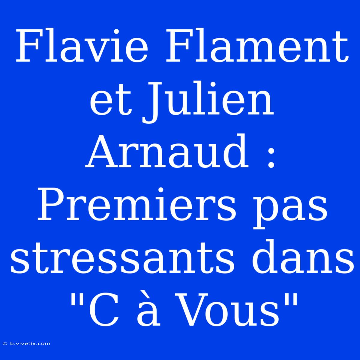 Flavie Flament Et Julien Arnaud : Premiers Pas Stressants Dans 