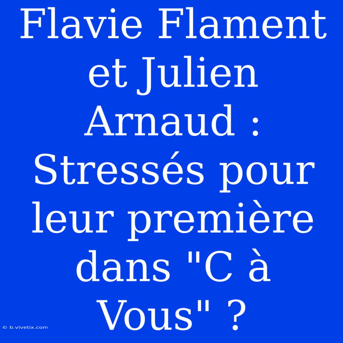 Flavie Flament Et Julien Arnaud : Stressés Pour Leur Première Dans 