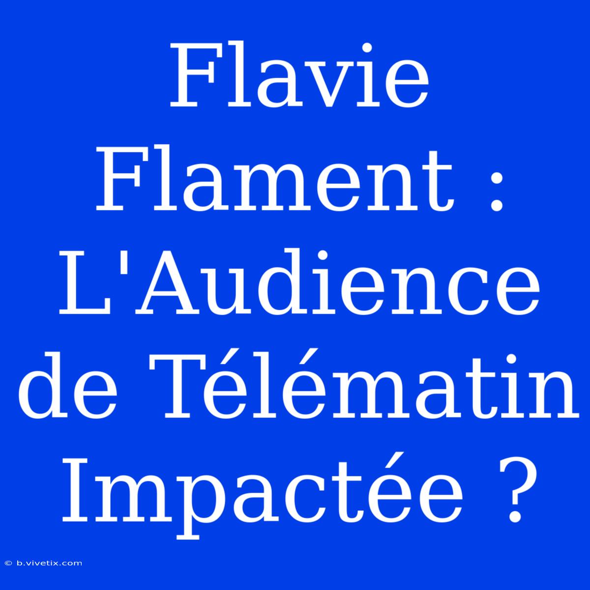 Flavie Flament : L'Audience De Télématin Impactée ?