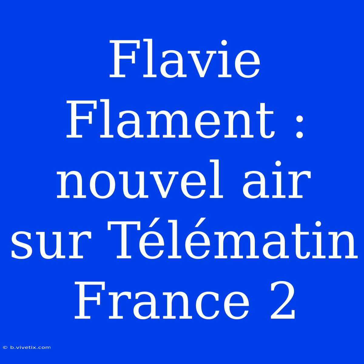 Flavie Flament : Nouvel Air Sur Télématin France 2