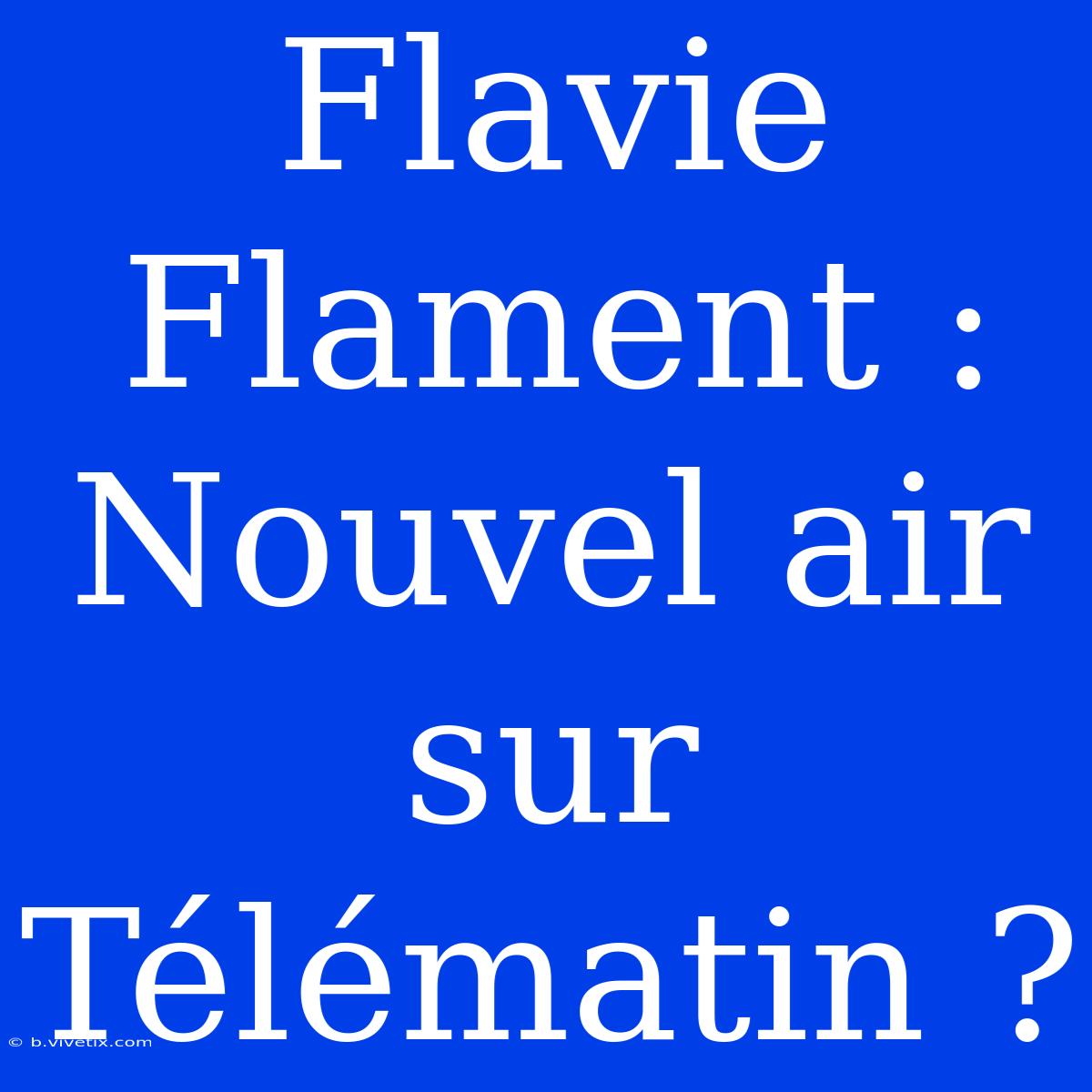 Flavie Flament : Nouvel Air Sur Télématin ?