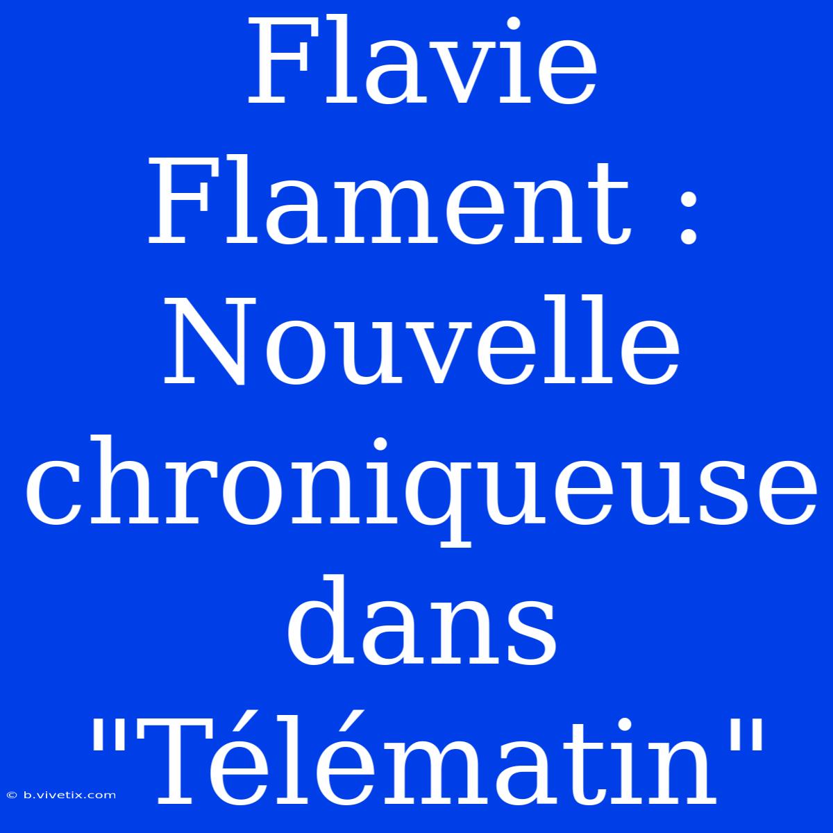 Flavie Flament : Nouvelle Chroniqueuse Dans 