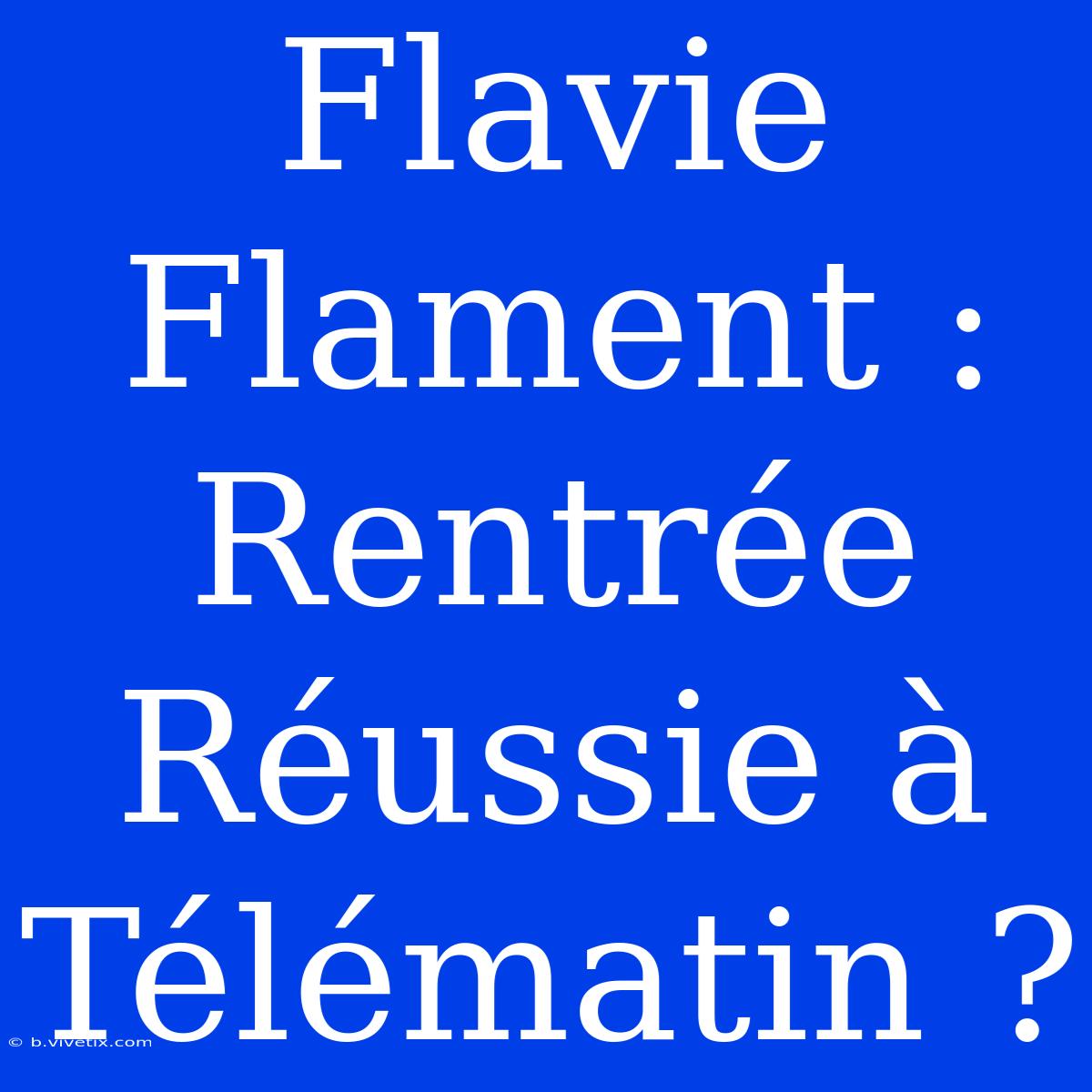 Flavie Flament : Rentrée Réussie À Télématin ?