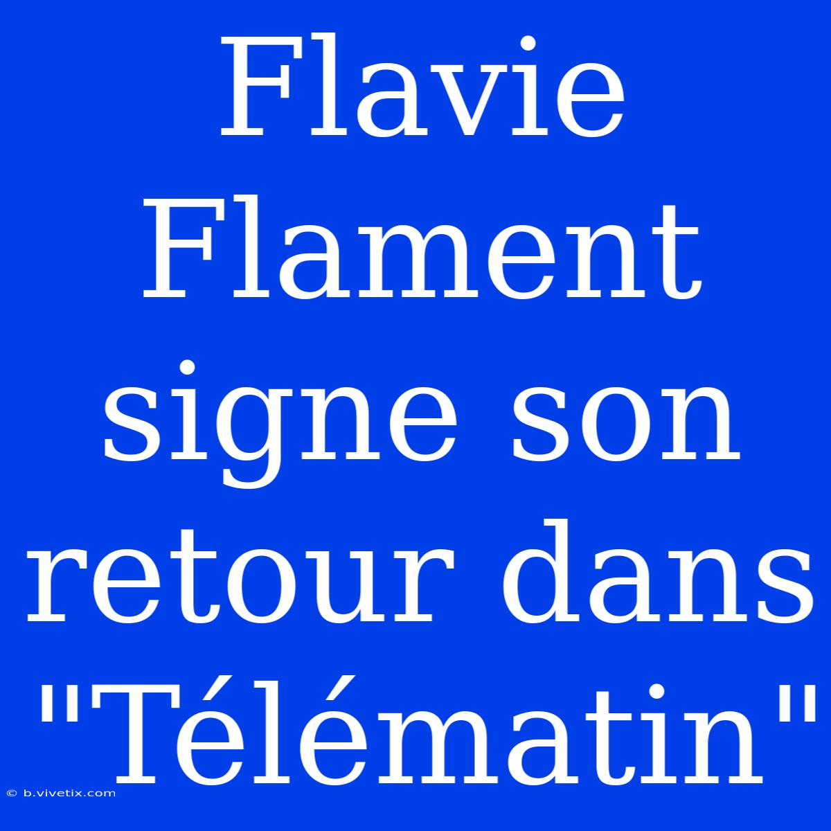 Flavie Flament Signe Son Retour Dans 