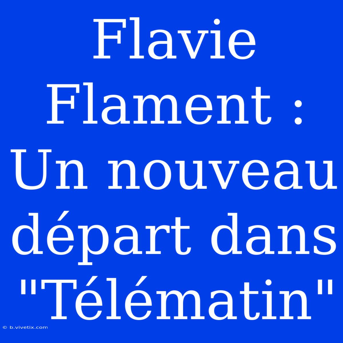 Flavie Flament : Un Nouveau Départ Dans 