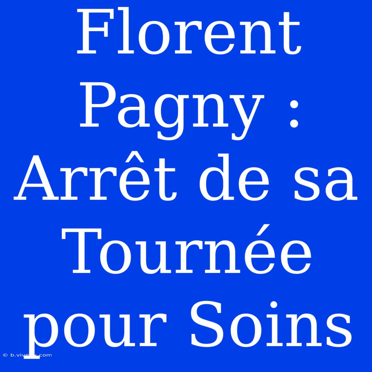 Florent Pagny : Arrêt De Sa Tournée Pour Soins