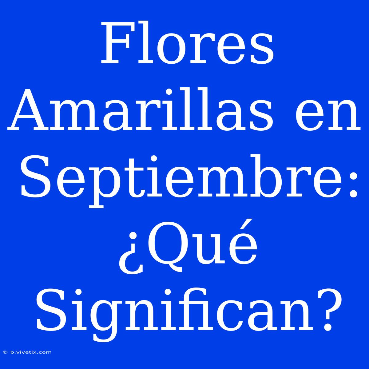 Flores Amarillas En Septiembre: ¿Qué Significan? 