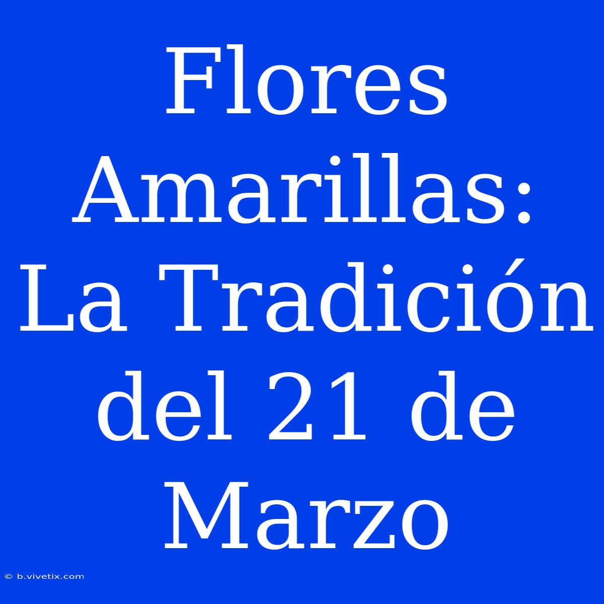 Flores Amarillas: La Tradición Del 21 De Marzo