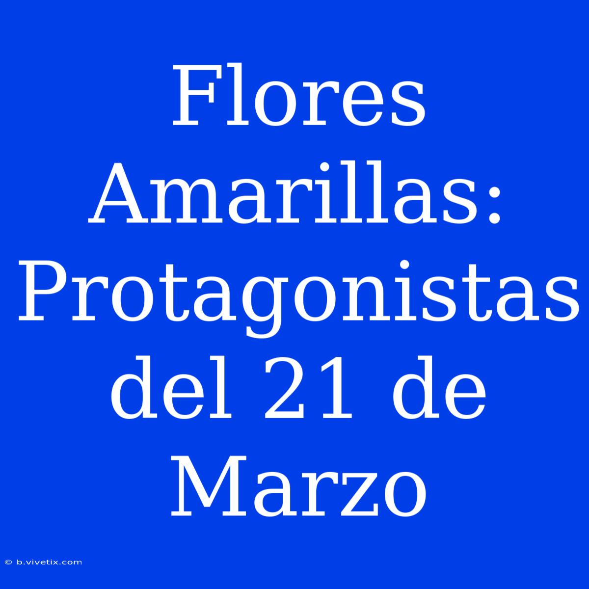 Flores Amarillas: Protagonistas Del 21 De Marzo