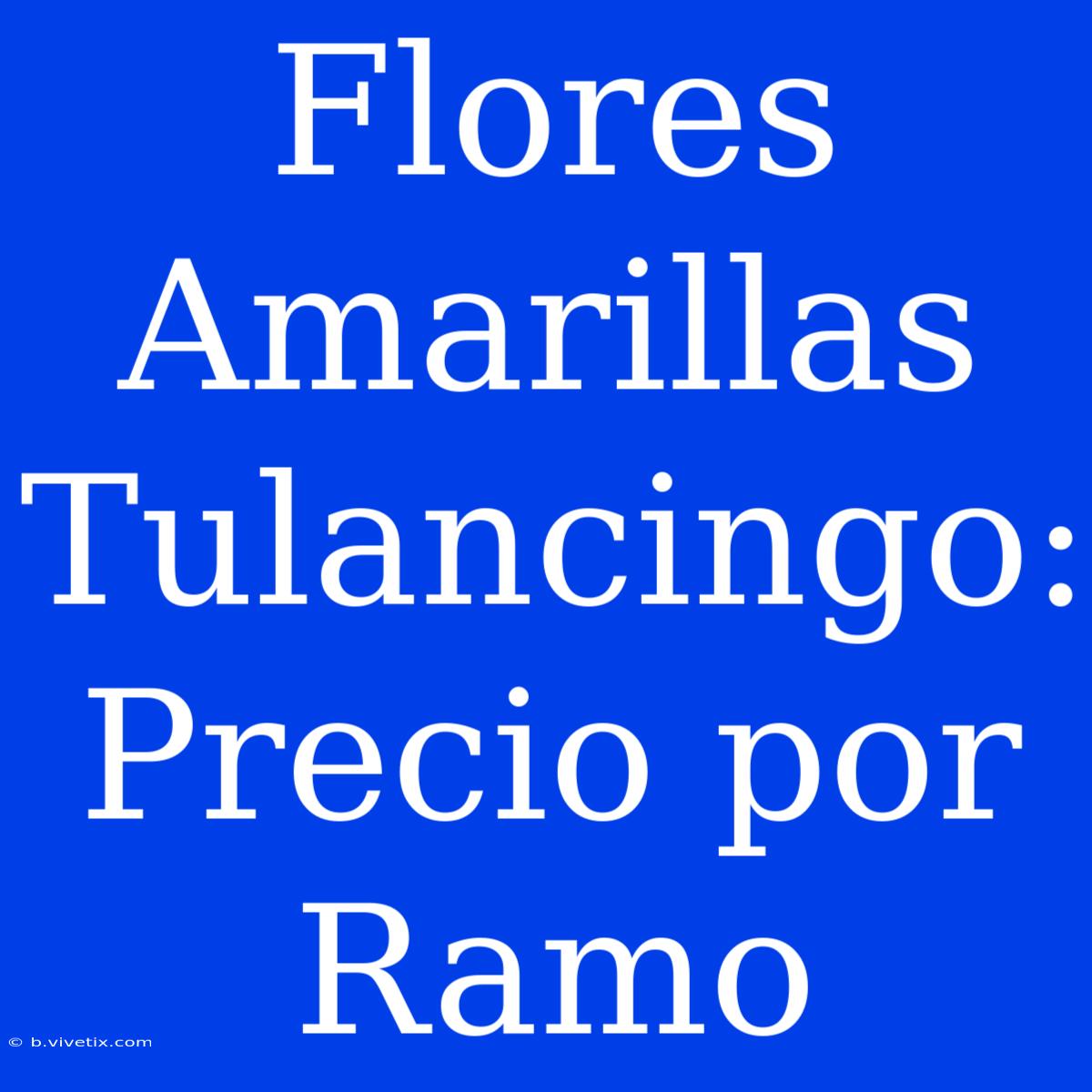 Flores Amarillas Tulancingo: Precio Por Ramo