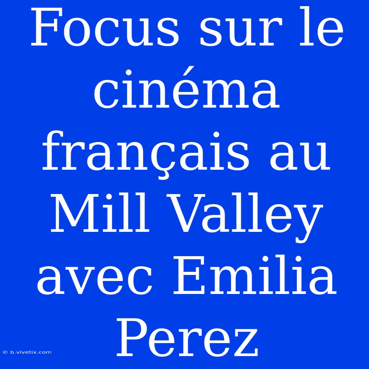 Focus Sur Le Cinéma Français Au Mill Valley Avec Emilia Perez 