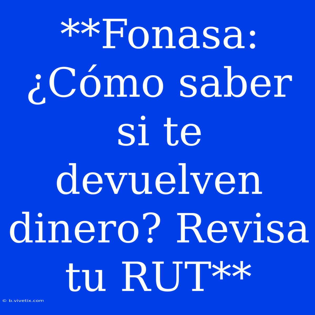 **Fonasa: ¿Cómo Saber Si Te Devuelven Dinero? Revisa Tu RUT**