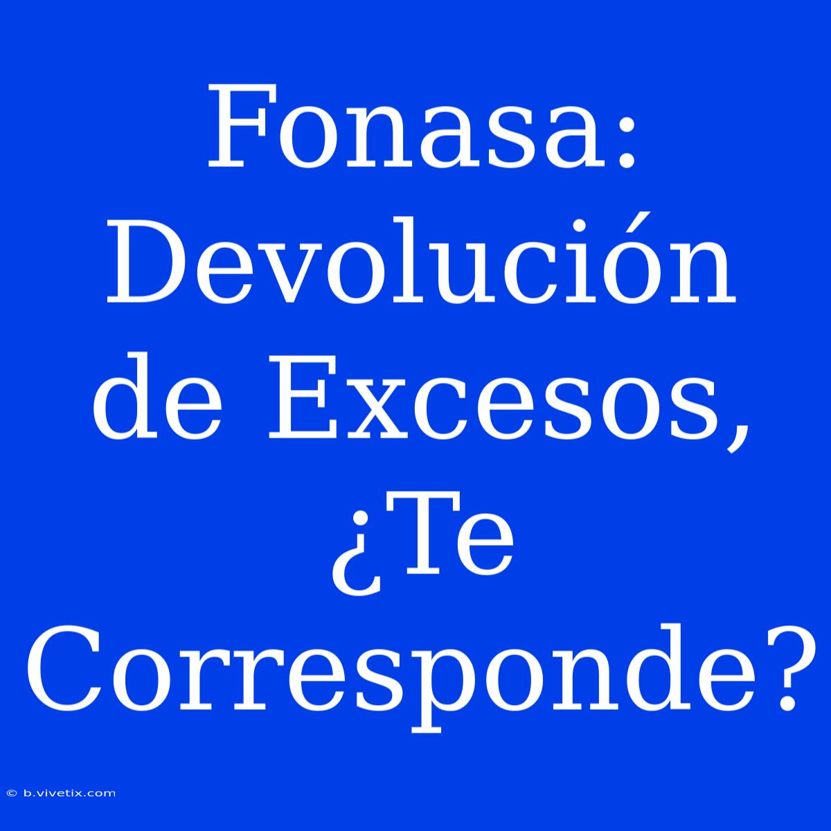 Fonasa: Devolución De Excesos, ¿Te Corresponde?