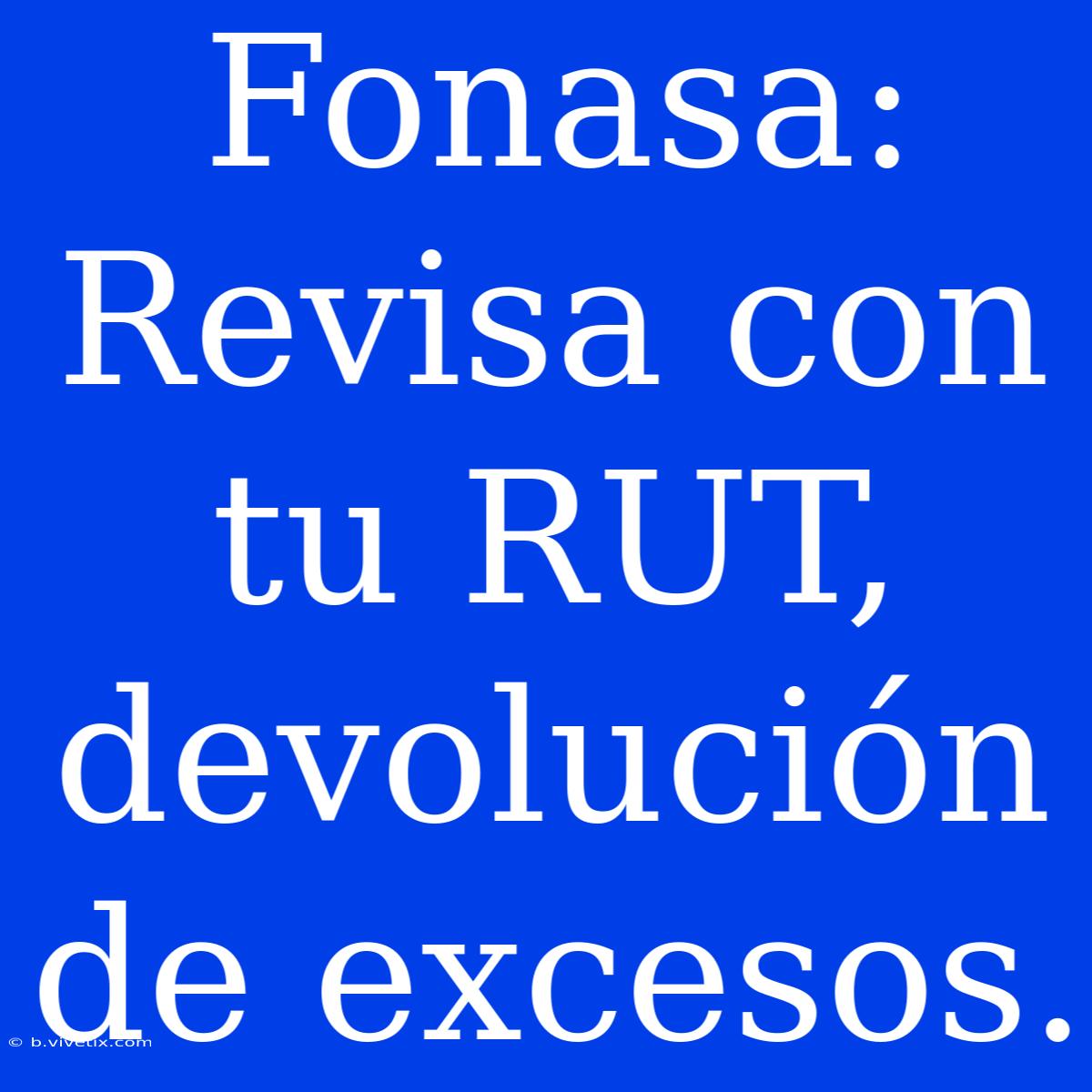 Fonasa: Revisa Con Tu RUT, Devolución De Excesos.