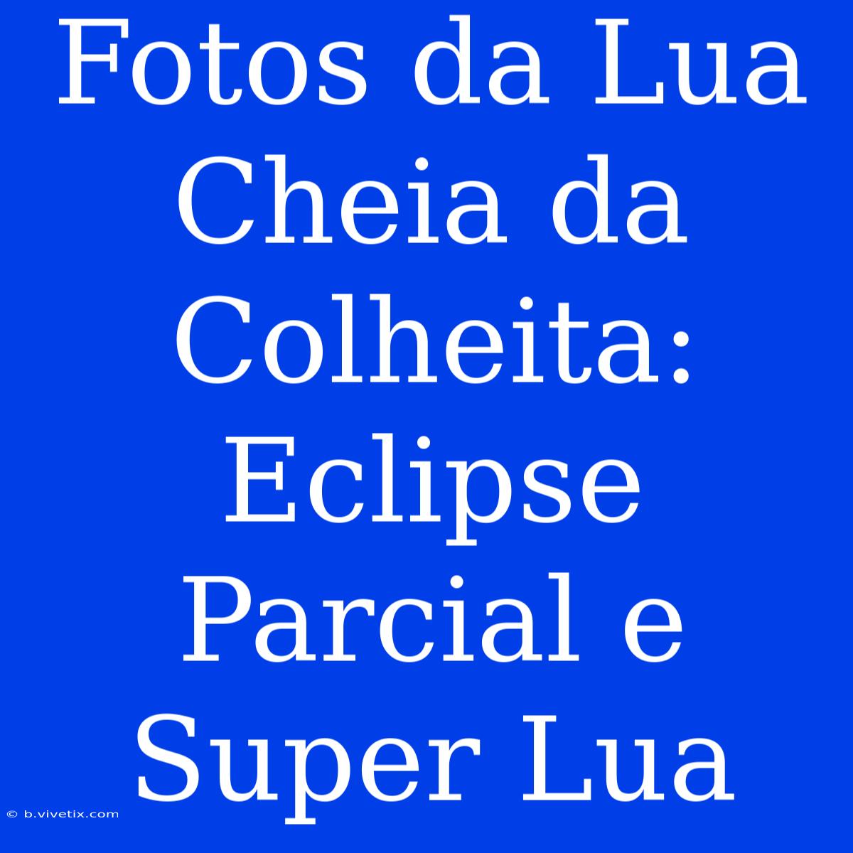 Fotos Da Lua Cheia Da Colheita: Eclipse Parcial E Super Lua