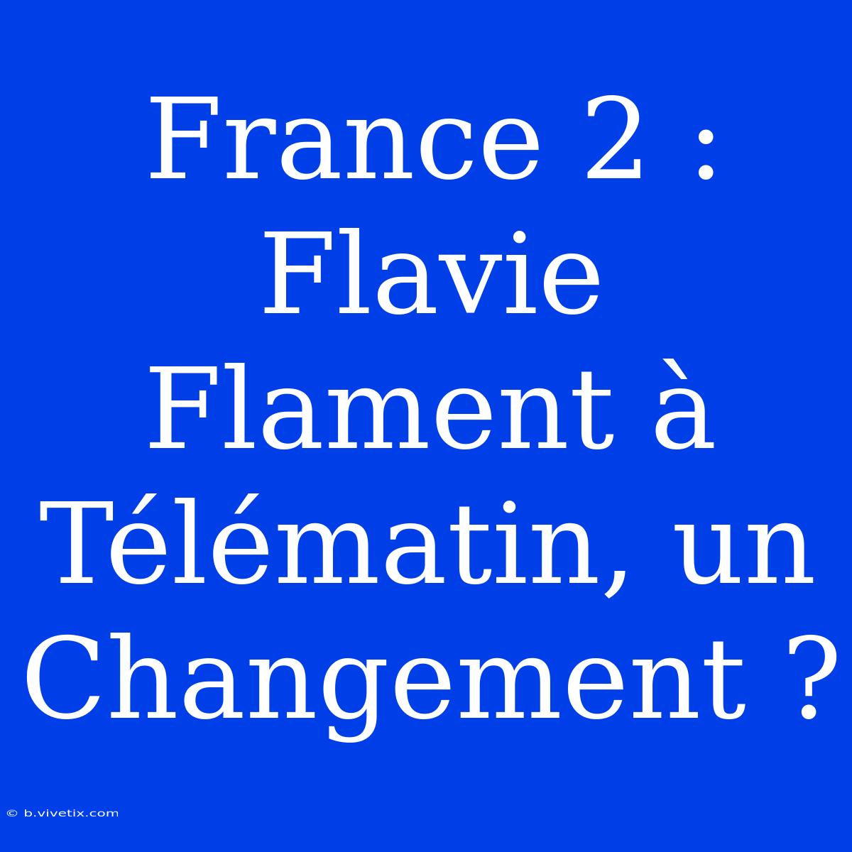 France 2 : Flavie Flament À Télématin, Un Changement ? 