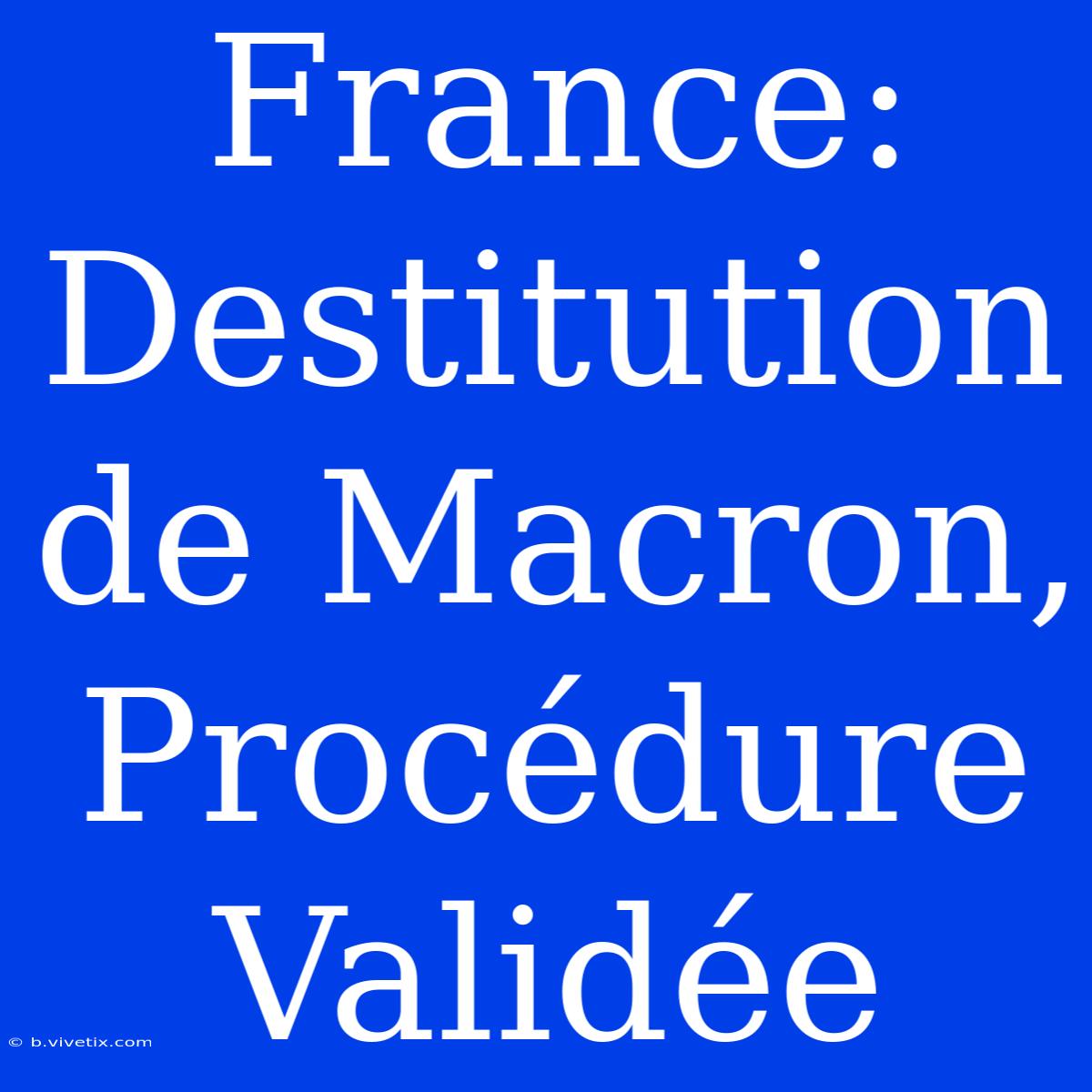 France: Destitution De Macron, Procédure Validée