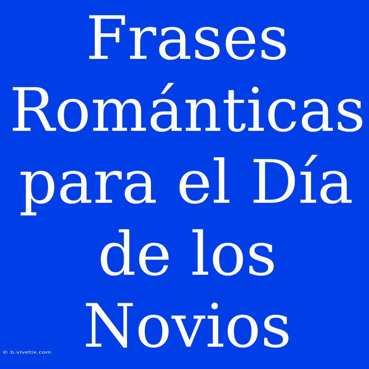 Frases Románticas Para El Día De Los Novios