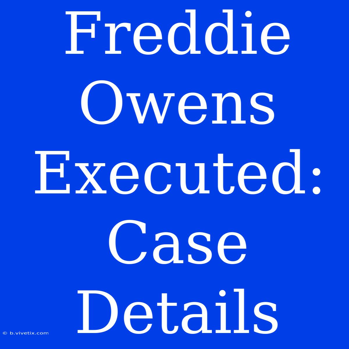 Freddie Owens Executed: Case Details