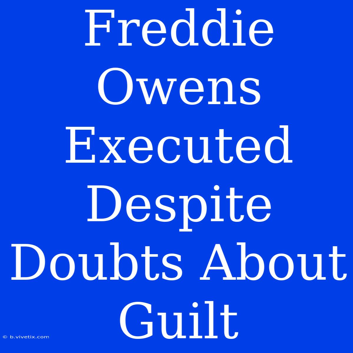 Freddie Owens Executed Despite Doubts About Guilt