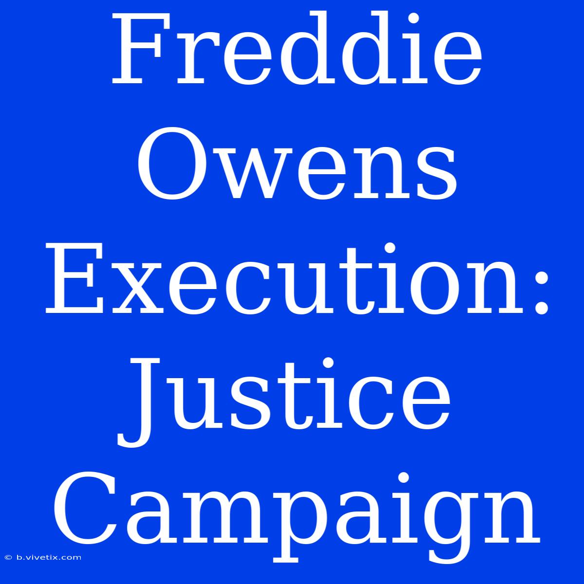 Freddie Owens Execution: Justice Campaign