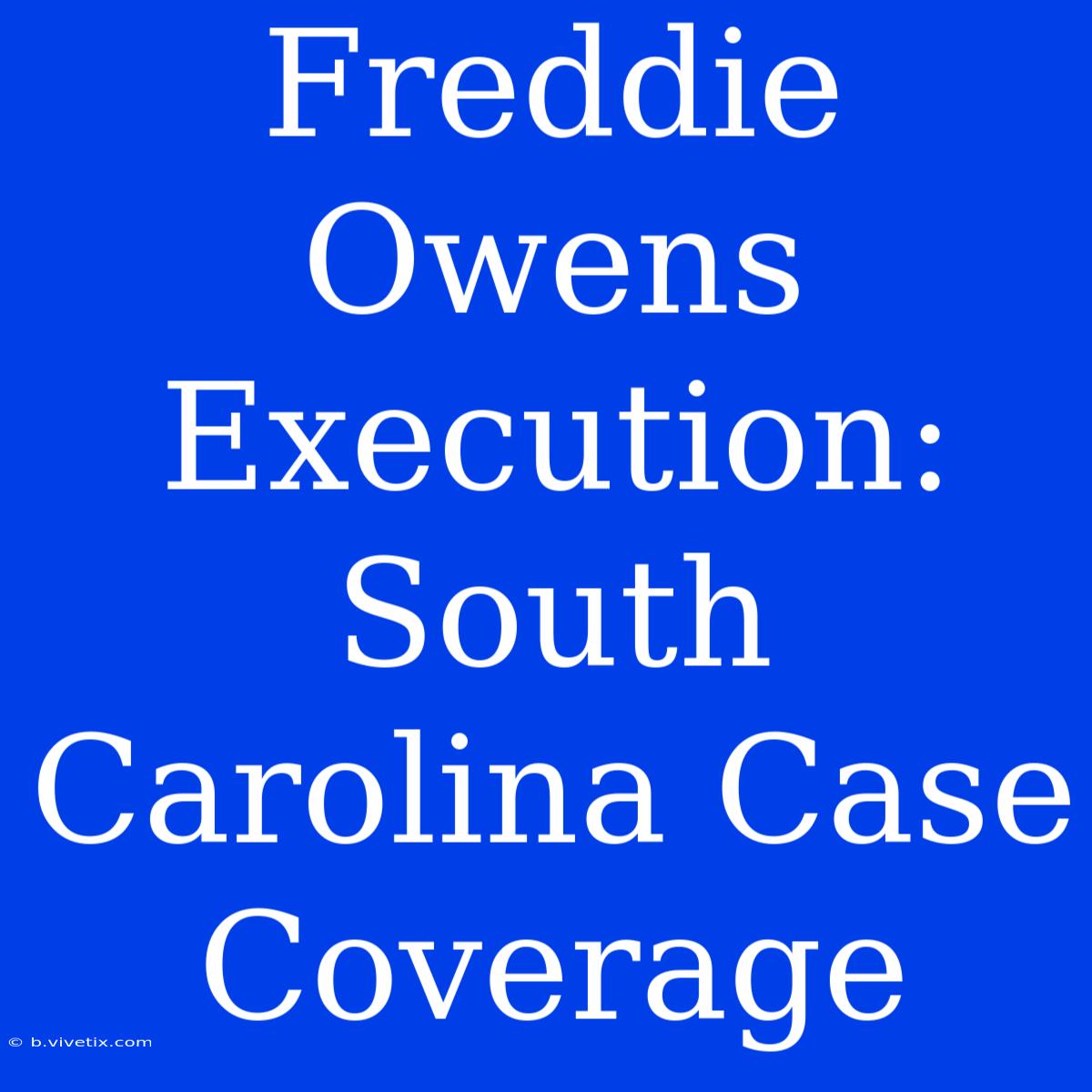 Freddie Owens Execution: South Carolina Case Coverage