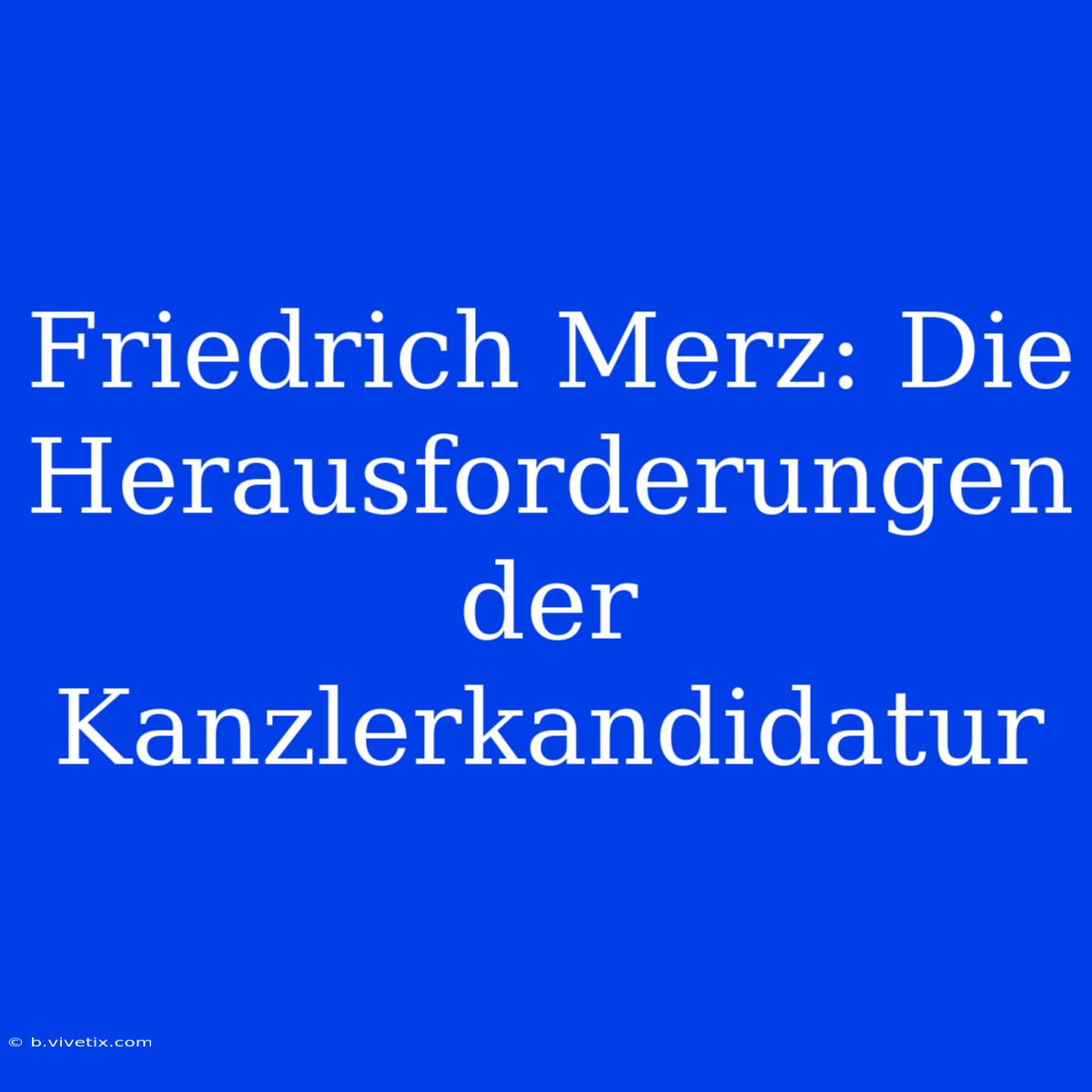 Friedrich Merz: Die Herausforderungen Der Kanzlerkandidatur