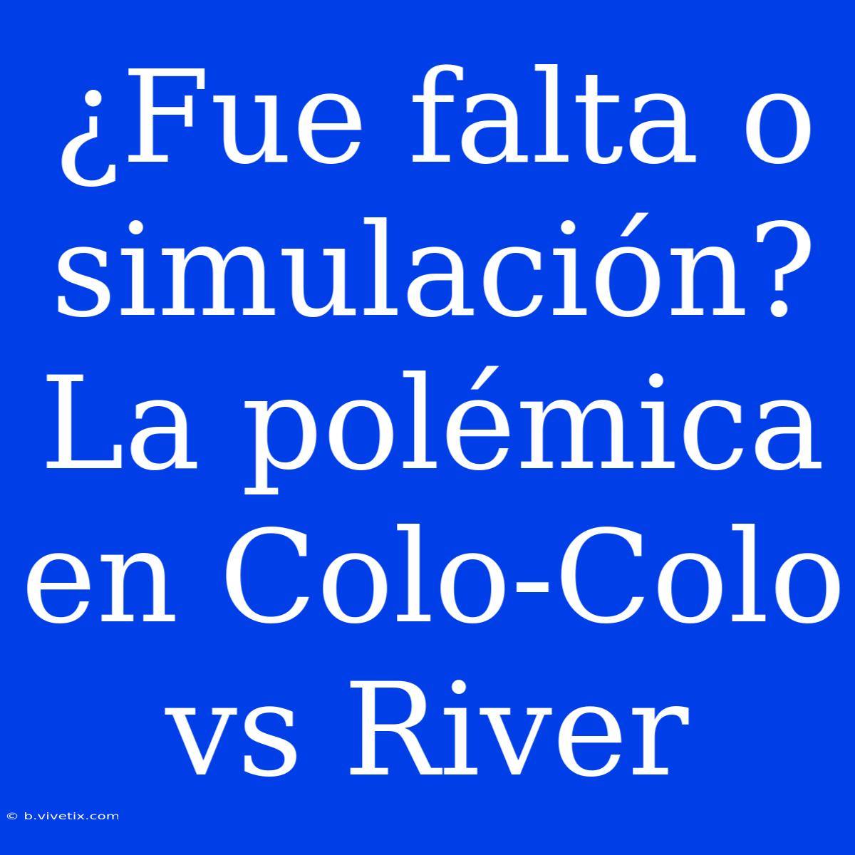 ¿Fue Falta O Simulación? La Polémica En Colo-Colo Vs River