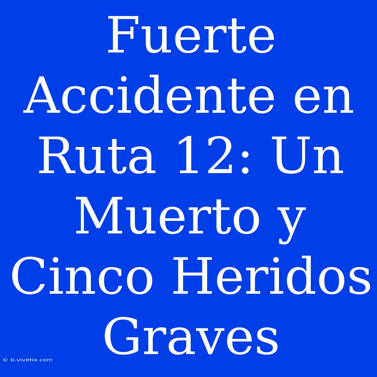 Fuerte Accidente En Ruta 12: Un Muerto Y Cinco Heridos Graves