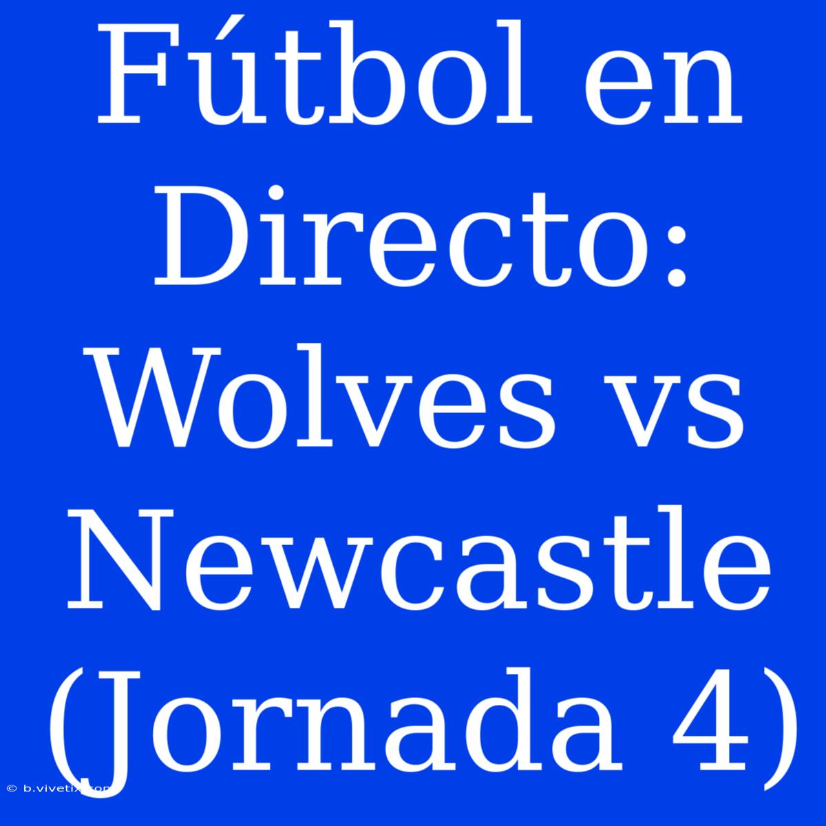 Fútbol En Directo: Wolves Vs Newcastle (Jornada 4) 