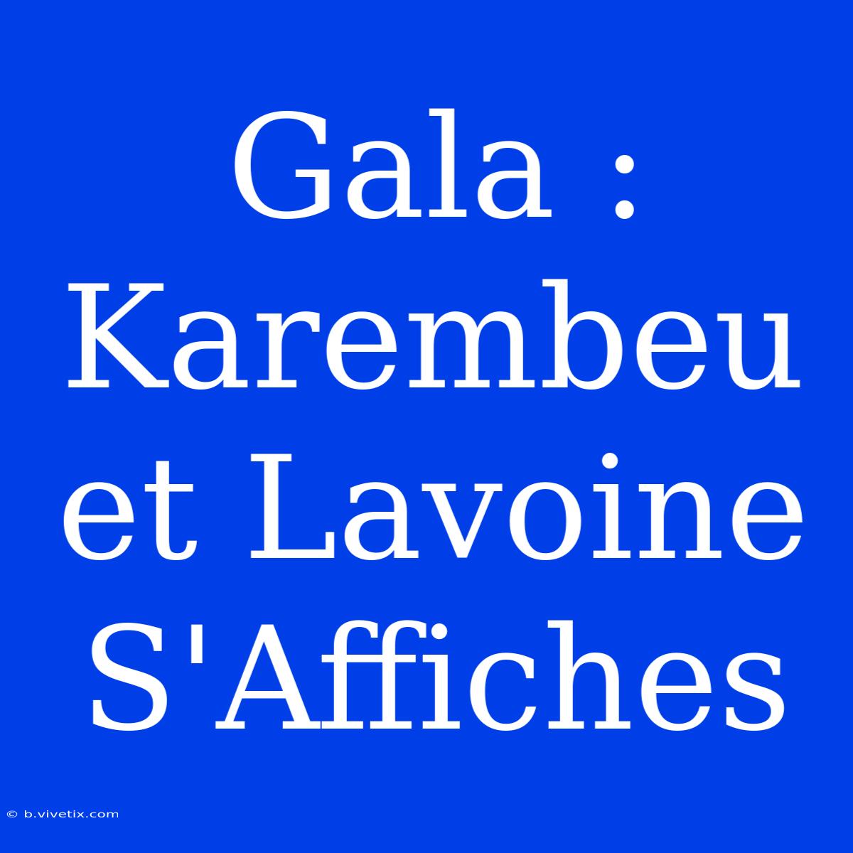 Gala : Karembeu Et Lavoine S'Affiches