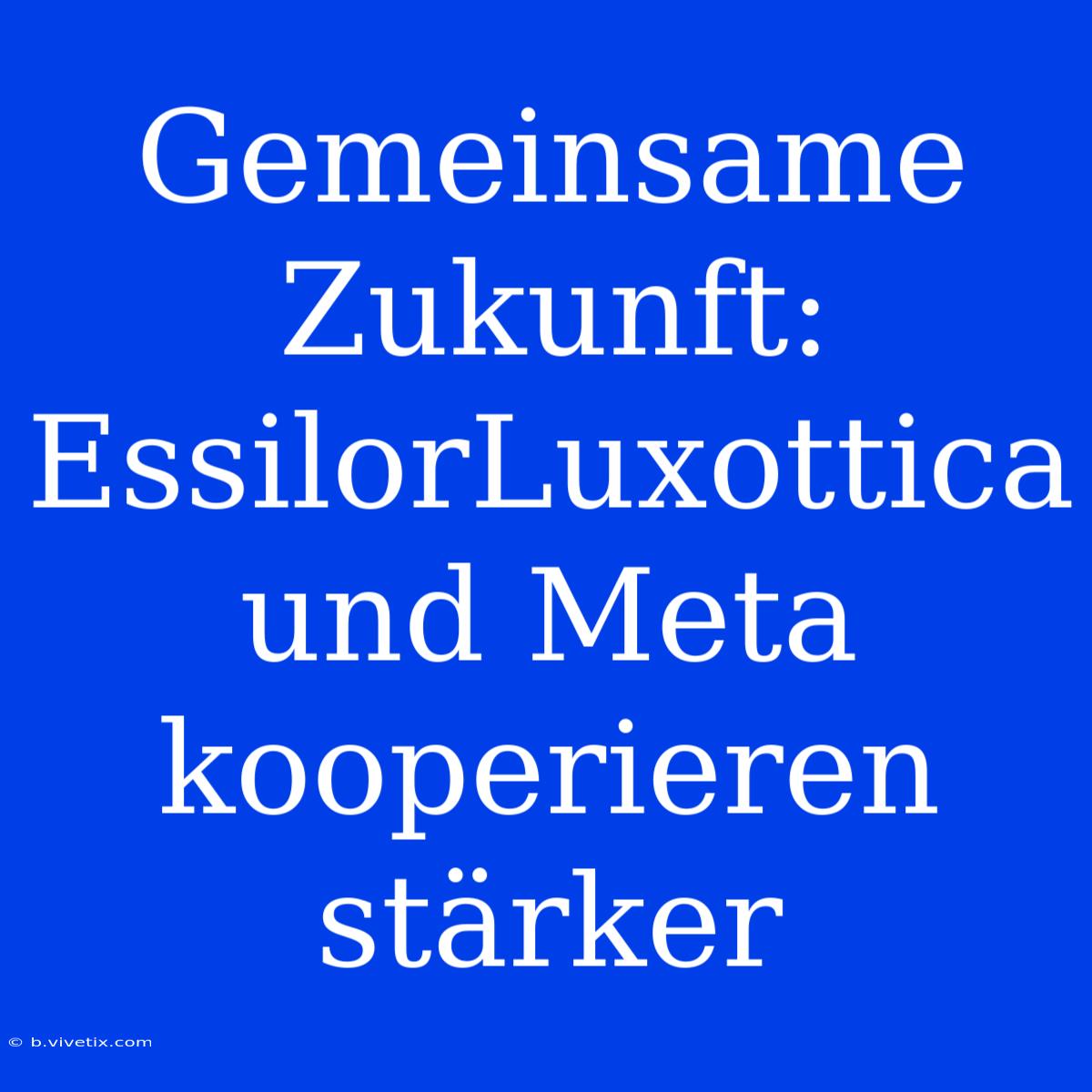 Gemeinsame Zukunft: EssilorLuxottica Und Meta Kooperieren Stärker