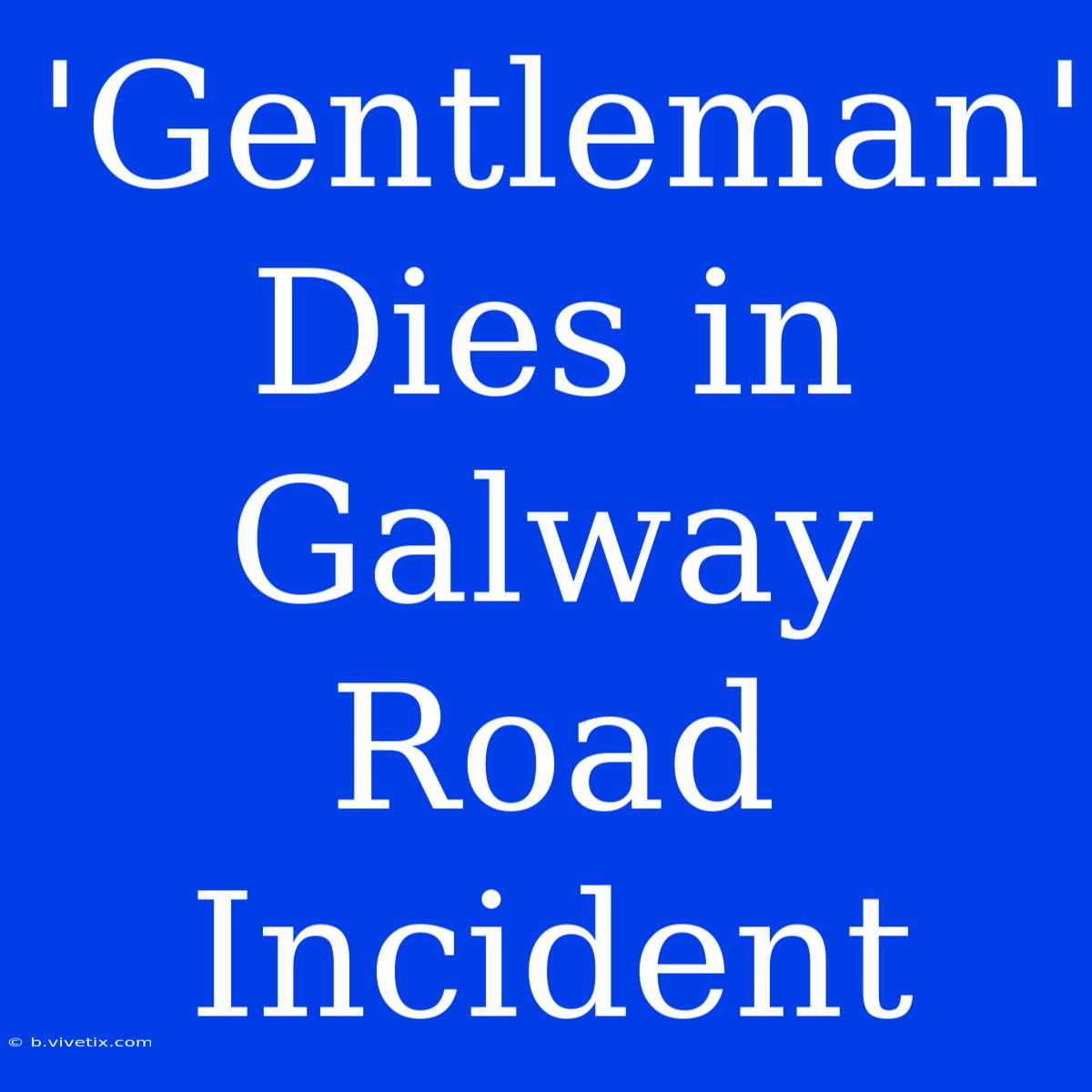 'Gentleman' Dies In Galway Road Incident