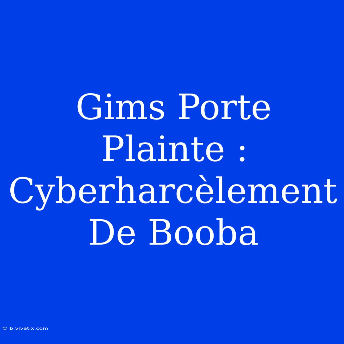 Gims Porte Plainte : Cyberharcèlement De Booba 