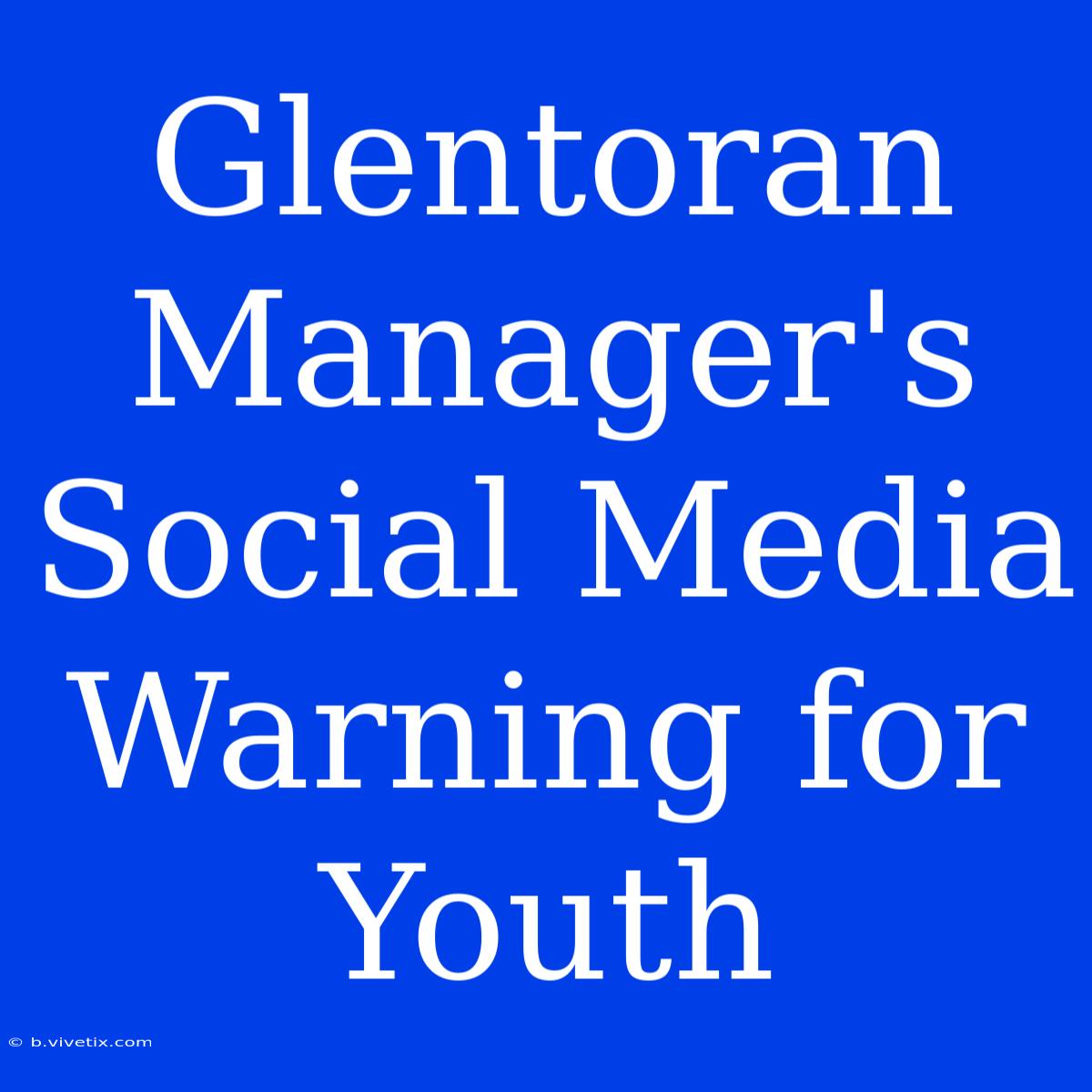 Glentoran Manager's Social Media Warning For Youth