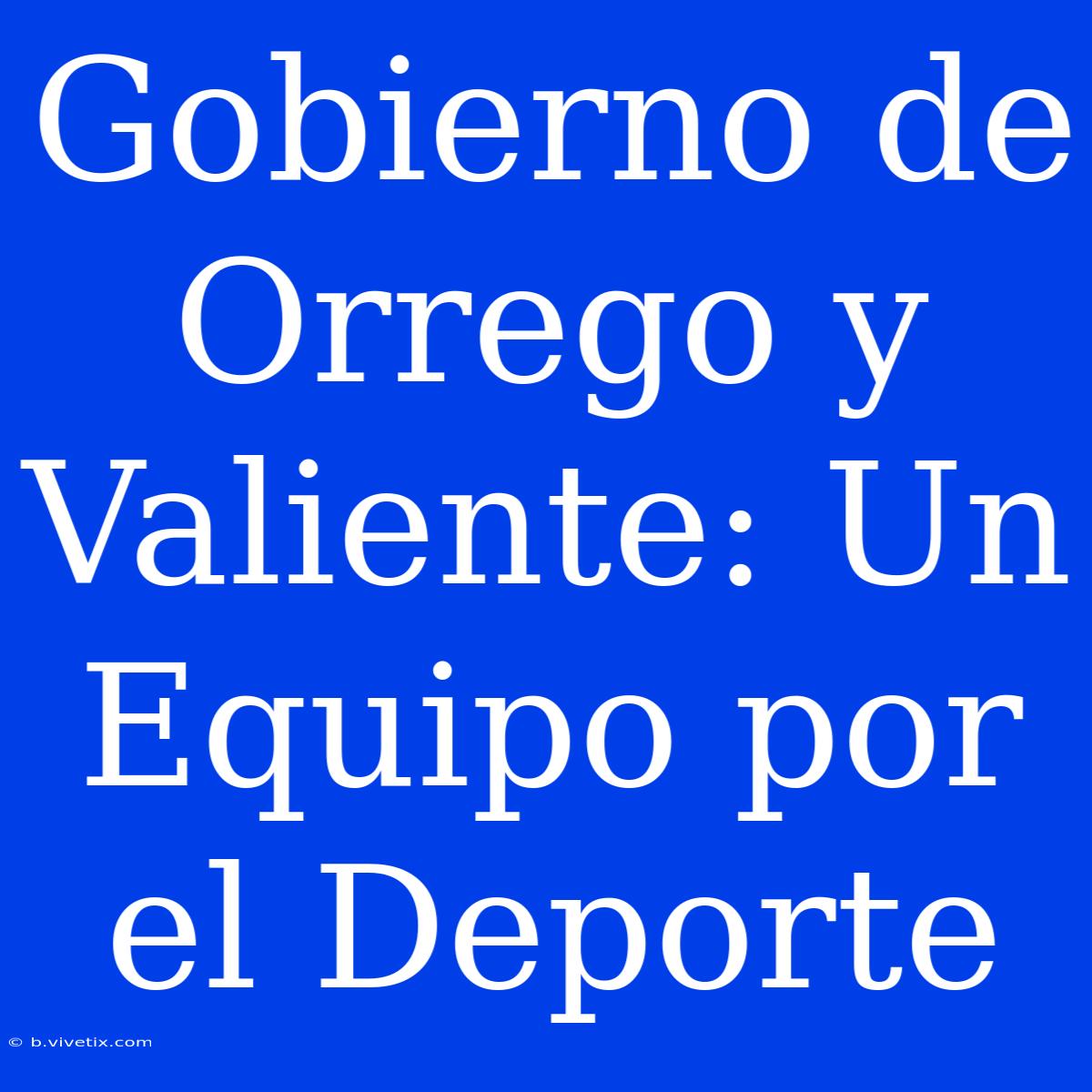 Gobierno De Orrego Y Valiente: Un Equipo Por El Deporte 