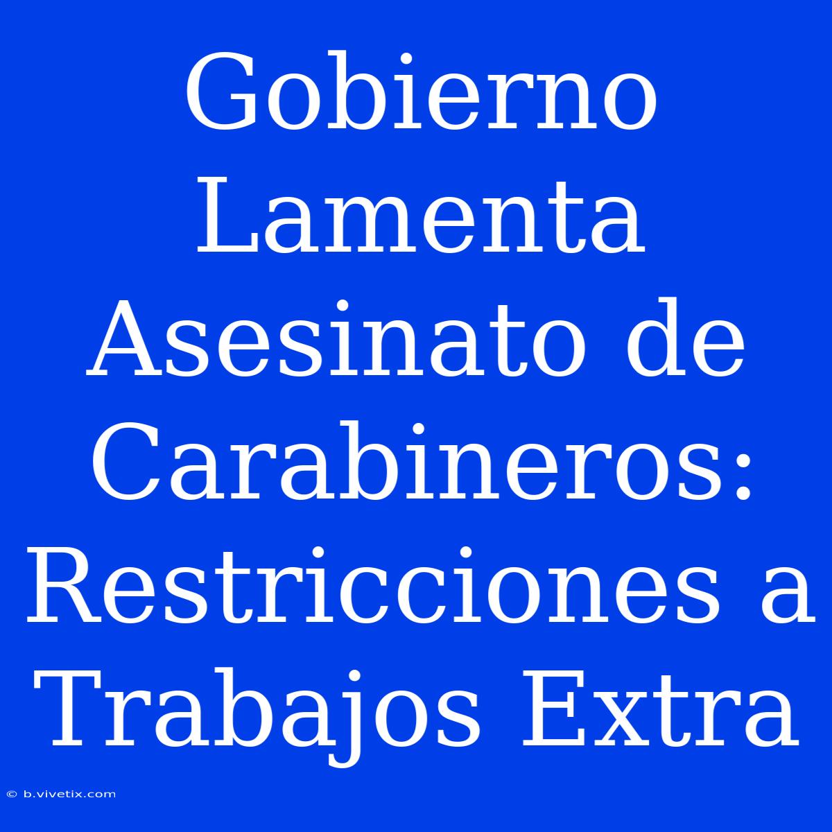 Gobierno Lamenta Asesinato De Carabineros: Restricciones A Trabajos Extra