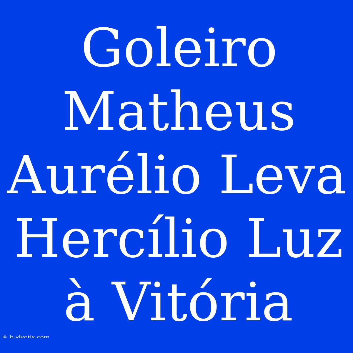 Goleiro Matheus Aurélio Leva Hercílio Luz À Vitória