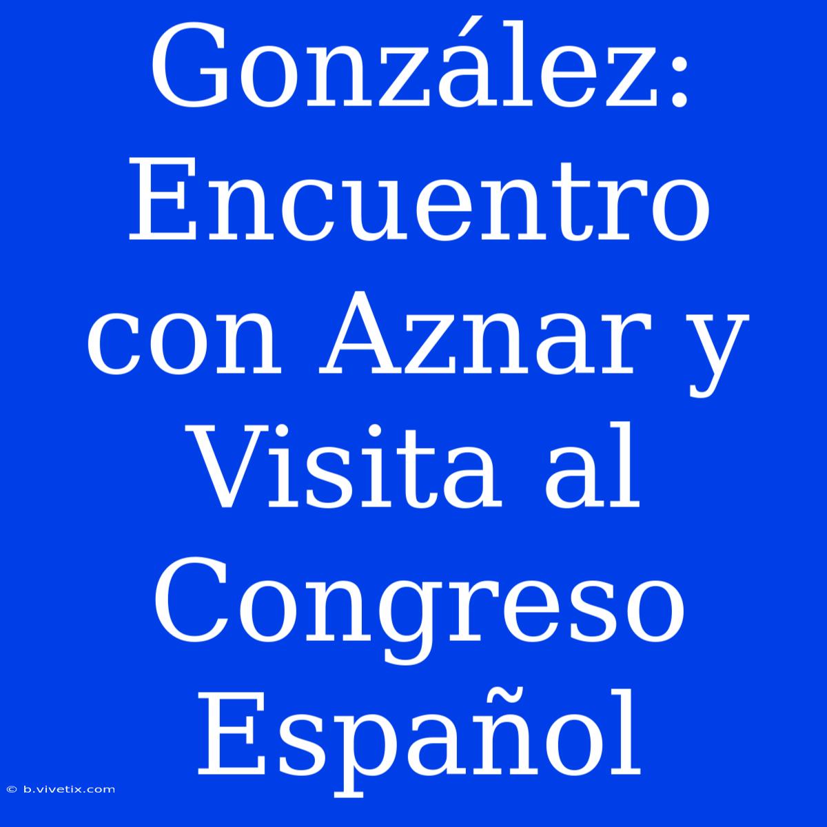 González: Encuentro Con Aznar Y Visita Al Congreso Español