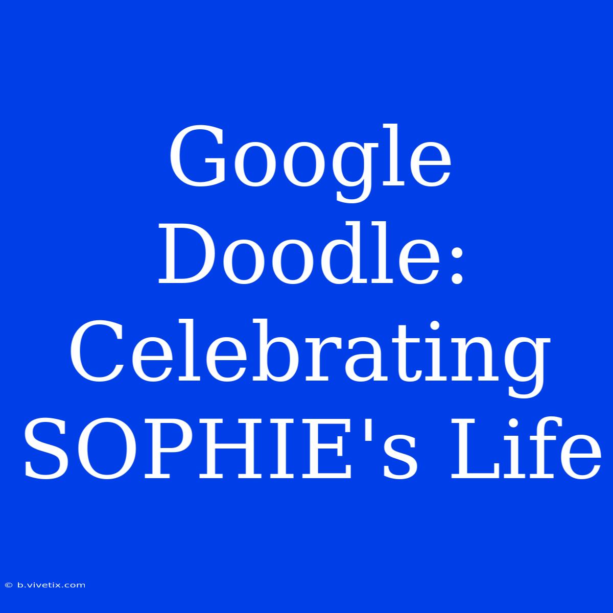 Google Doodle: Celebrating SOPHIE's Life 