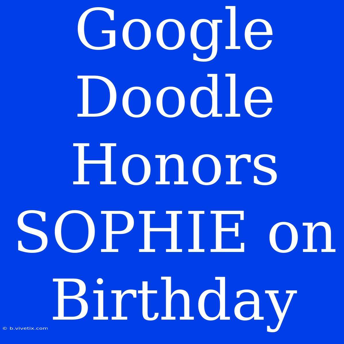 Google Doodle Honors SOPHIE On Birthday