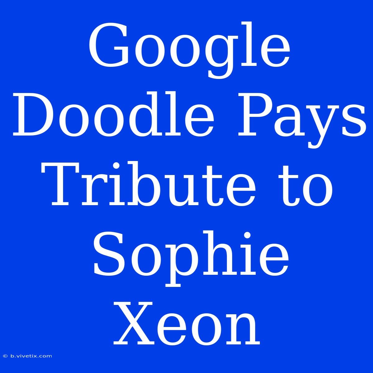 Google Doodle Pays Tribute To Sophie Xeon