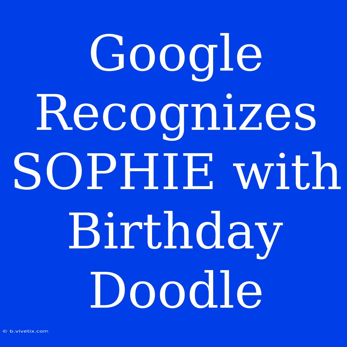 Google Recognizes SOPHIE With Birthday Doodle