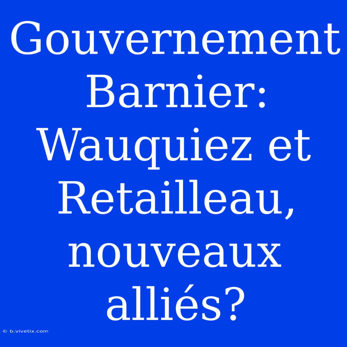 Gouvernement Barnier: Wauquiez Et Retailleau, Nouveaux Alliés?