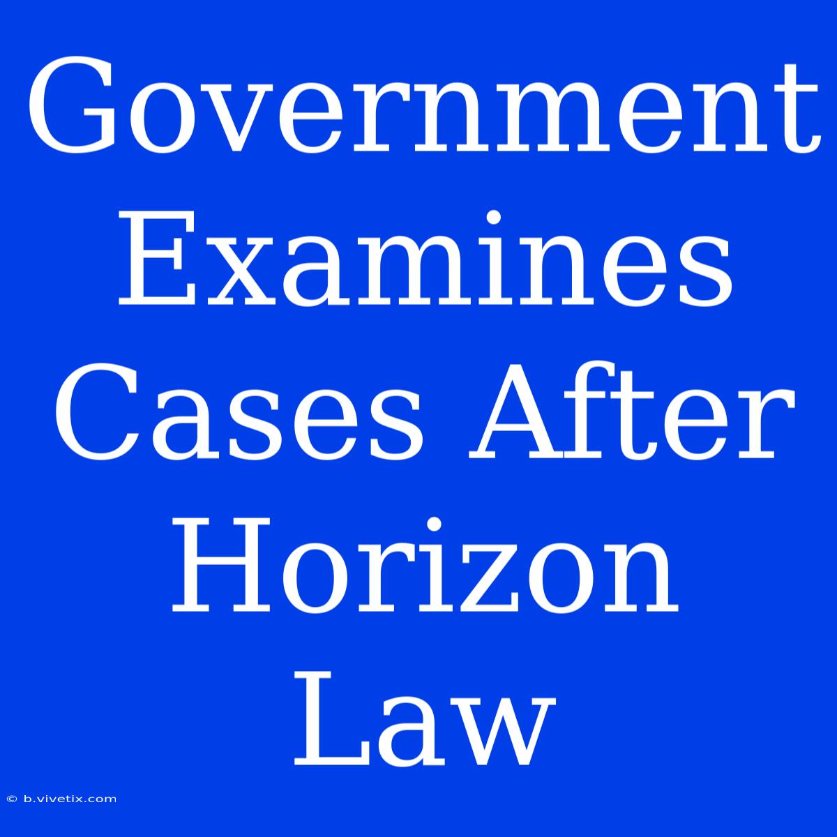 Government Examines Cases After Horizon Law