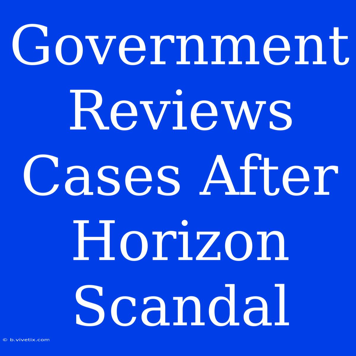 Government Reviews Cases After Horizon Scandal