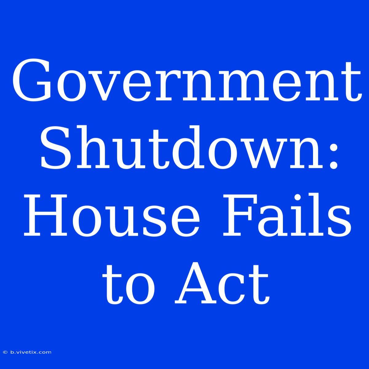 Government Shutdown: House Fails To Act