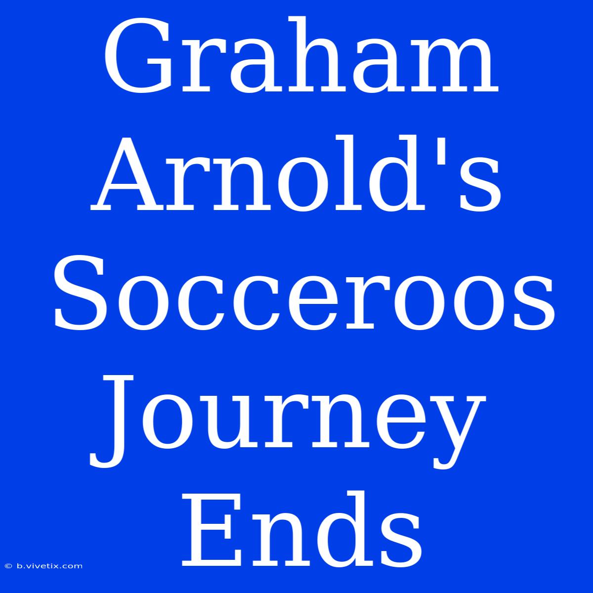 Graham Arnold's Socceroos Journey Ends