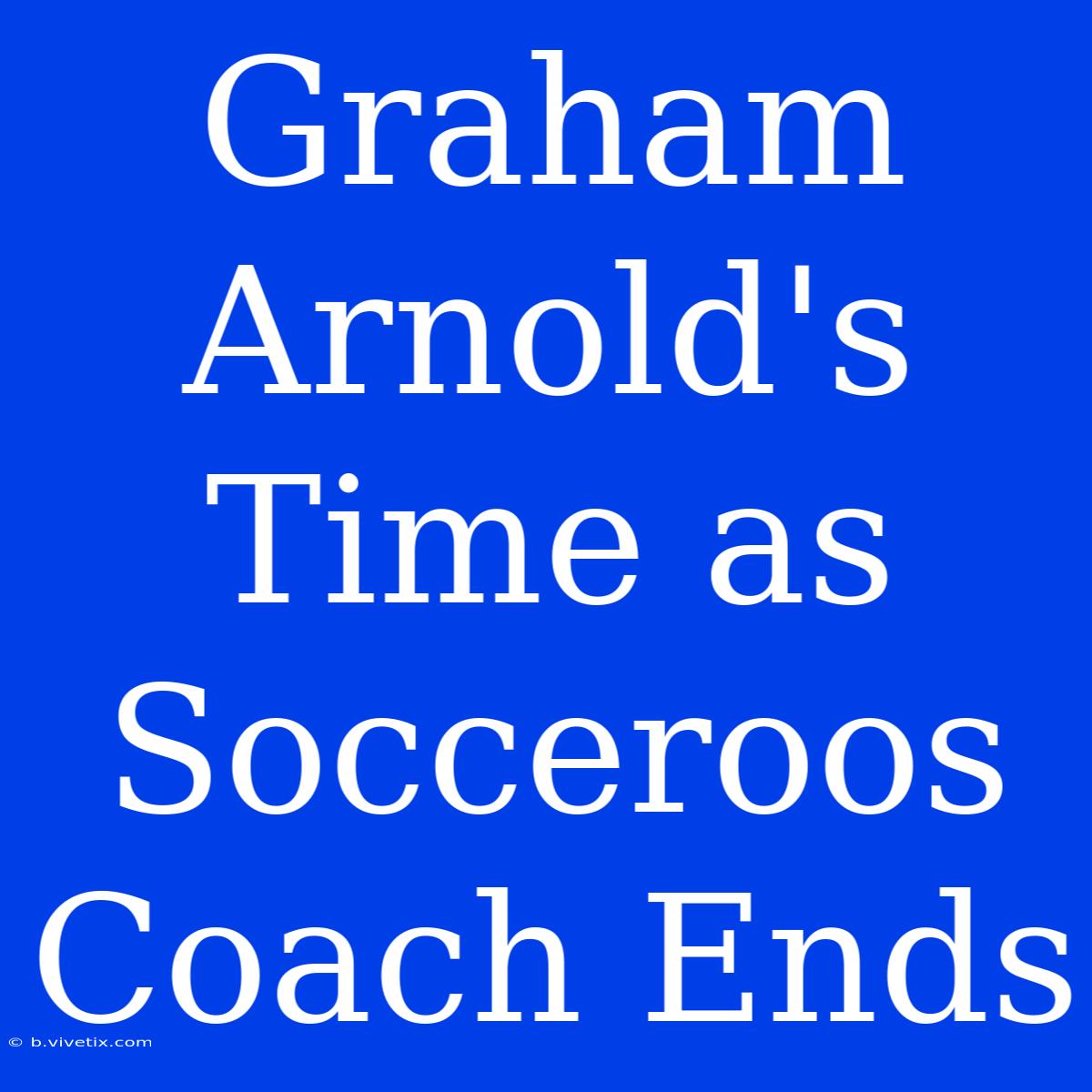 Graham Arnold's Time As Socceroos Coach Ends 